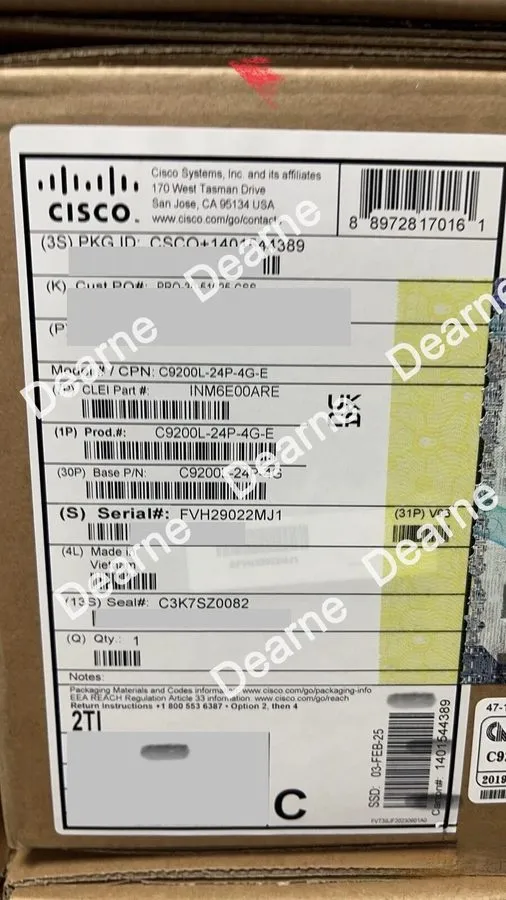 Коммутатор Genuine Cisco C9200L-24P-4X-E Network Switch DHL or FedEX or UPS