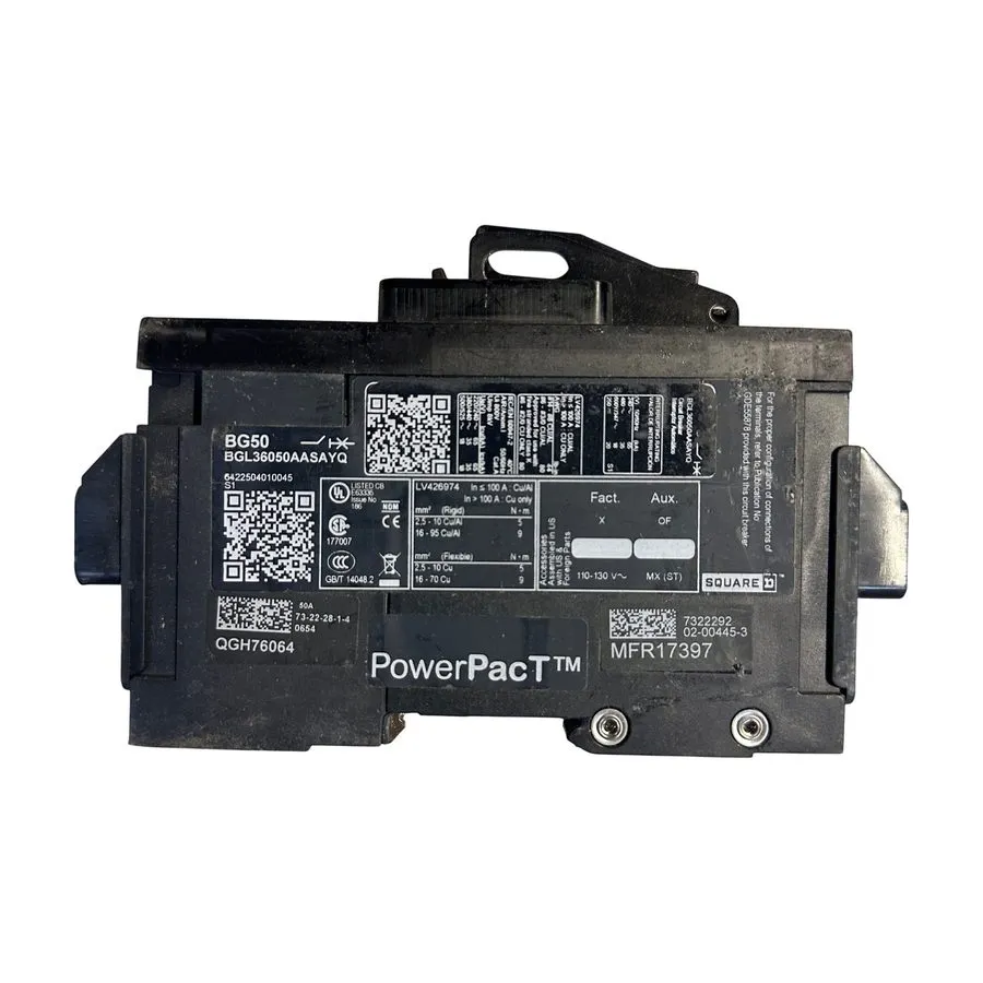 Автоматический выключатель Square D BGL36050 PowerPacT 50A 3-Pole 480V Circuit B