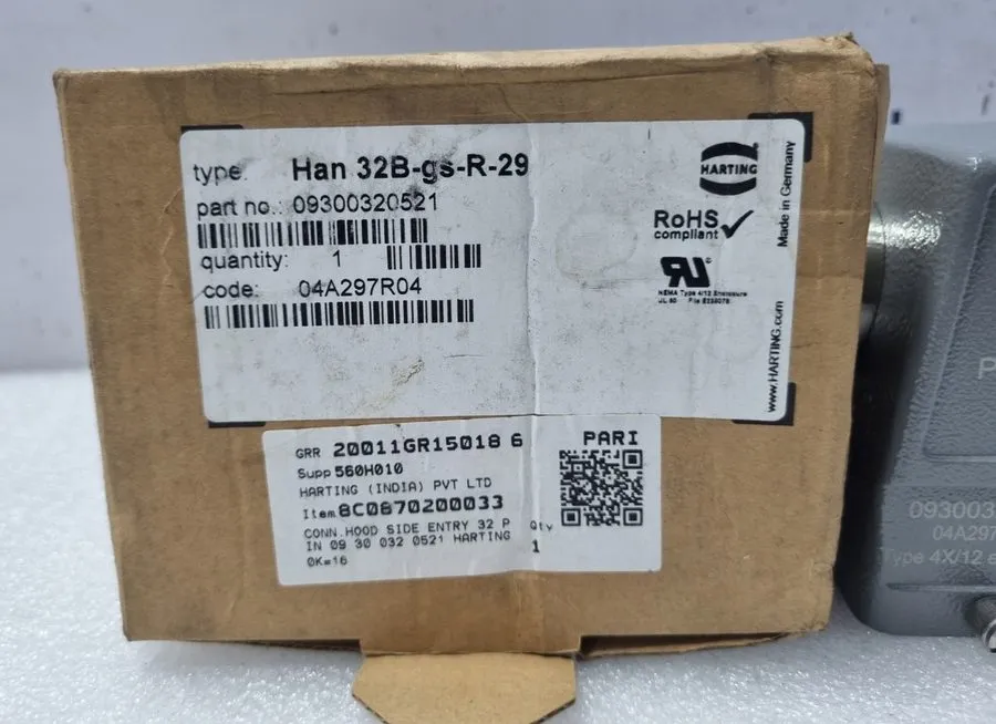 Разъём Harting Heavy Duty Power Connector Type 4X/12 enclosure