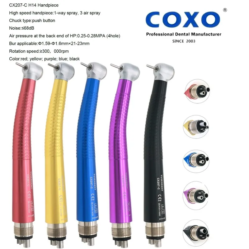Стоматологический наконечник US COXO Dental CX207-C Anti-retraction Air Turbine  — фото лота 1