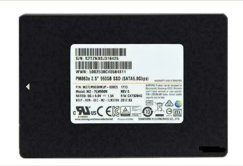 SSD-накопитель MZ7LM960HMJP-000MV Samsung PM863a 960GB TLC SATA 6Gbps 2.5” SSD M