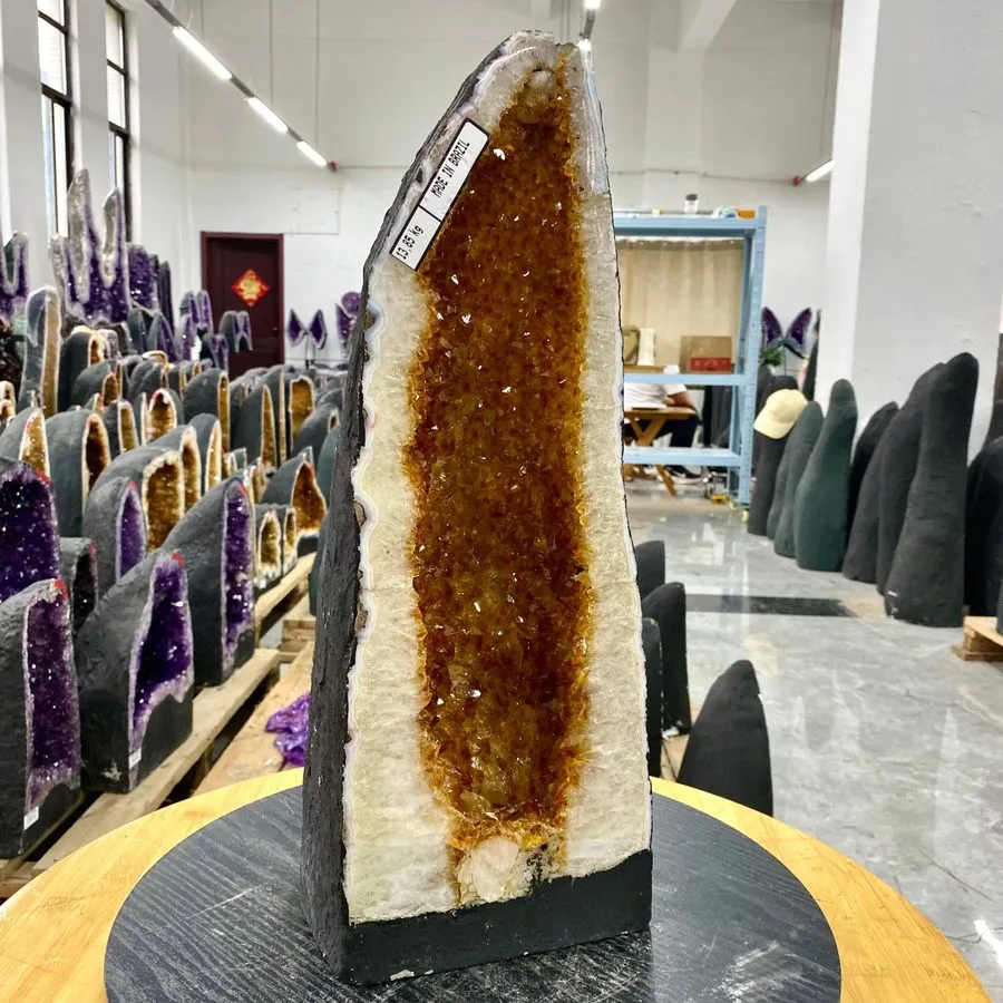 Лабораторный прибор 30.36LB Natural citrine geode quartz cluster crystal Cathedr