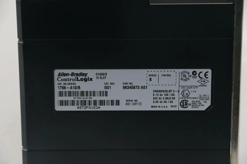 ПЛК Allen Bradley 1756-A10/B Controllogix PLC Chassis 1756A10 W43 — фото лота 4