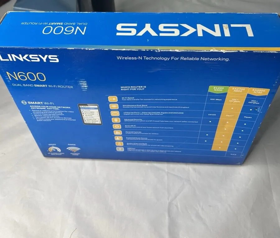 Маршрутизатор LINKSYS N600 Dual Band Smart WiFi Router EA2700