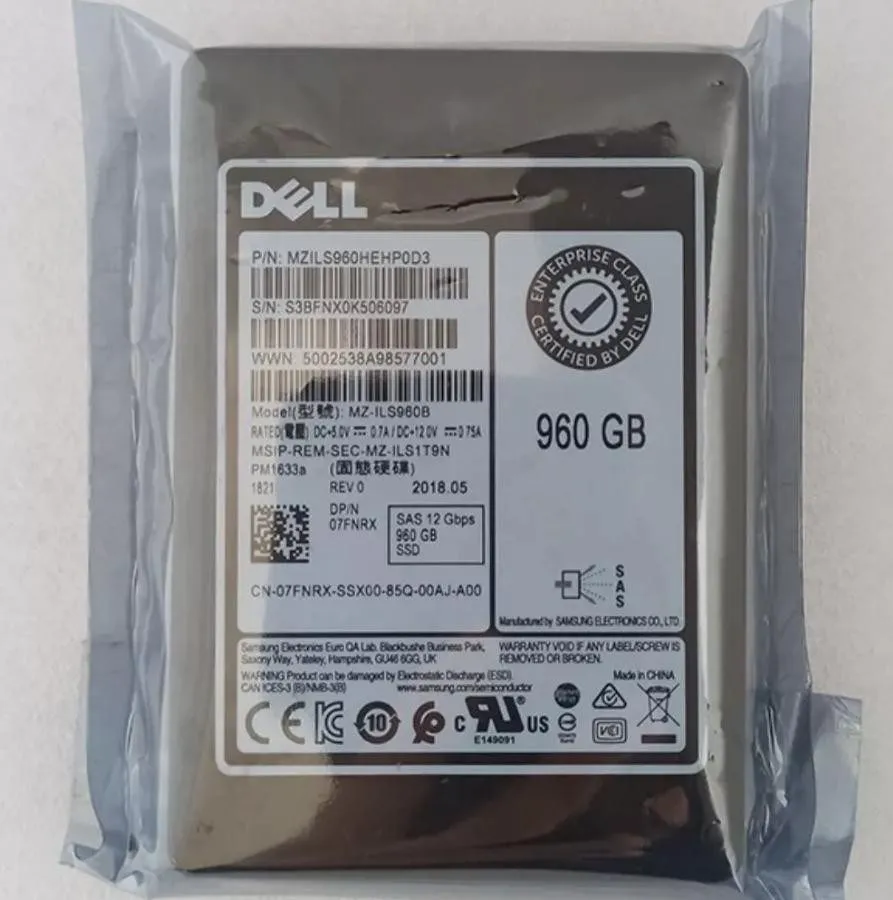 SSD-накопитель Samsung PM1633a 960GB DELL SSD 2.5" SAS 12Gbps MZ-ILS960B MZILS96