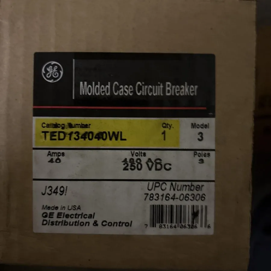 Автоматический выключатель General Electric GE TED134040WL 3p 40a 480v Circuit B