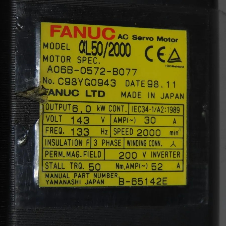 Серводвигатель Fanuc AC SERVO MOTOR A06B-0572-B077