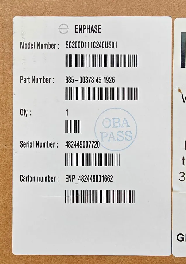 Генератор Enphase SC200D111C240US01 IQ System Controller 3 Systems w/o Generator — фото лота 1