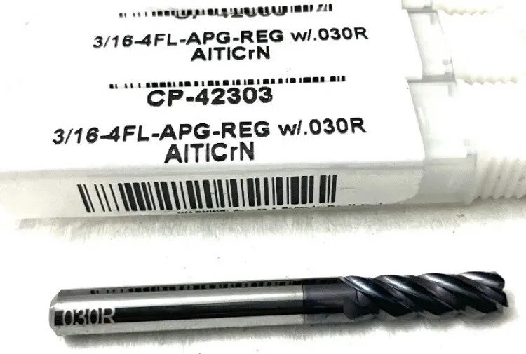 Режущий инструмент Carbide Plus 3/16" 4FL Corner Radius End Mill .03R Carbide Al
