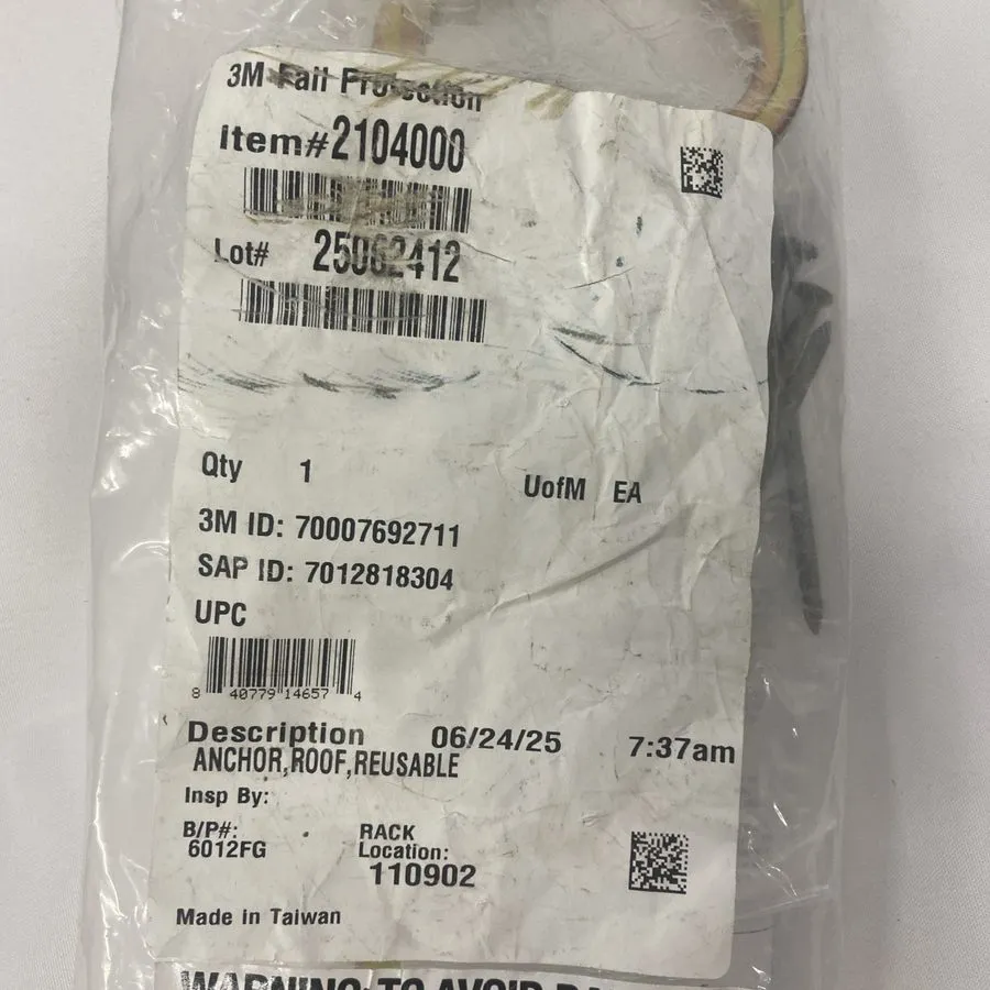 Складское оборудование 3M PROTECTA 2104000 Fall Protection Hinged Roof Anchor — фото лота 1