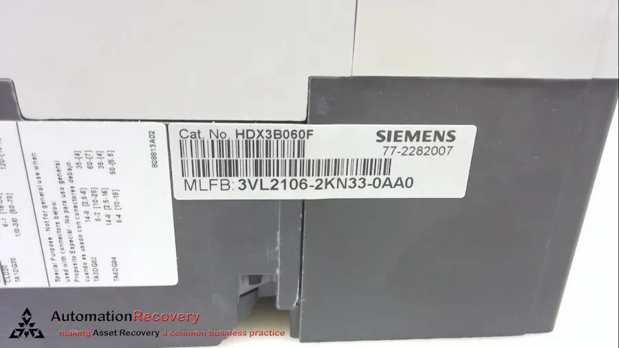 Автоматический выключатель SIEMENS 3VL2106-2KN33-0AA0, CIRCUIT BREAKER, 3 POLE, 