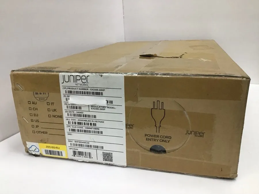 Коммутатор Juniper 24-Ports PoE+ SFP+ Ports Layer 3 Network Switch EX2300-24MP — фото лота 2