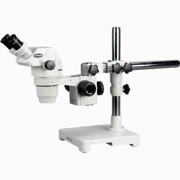 Микроскоп AmScope 6.7X-45X Trinocular Boom Stereo Microscope w/ Focusable Eyepie