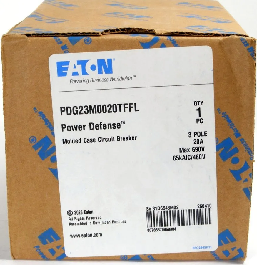 Автоматический выключатель Eaton PDG23M0020TFFL Bolt-On Circuit Breaker 20A 3P 4