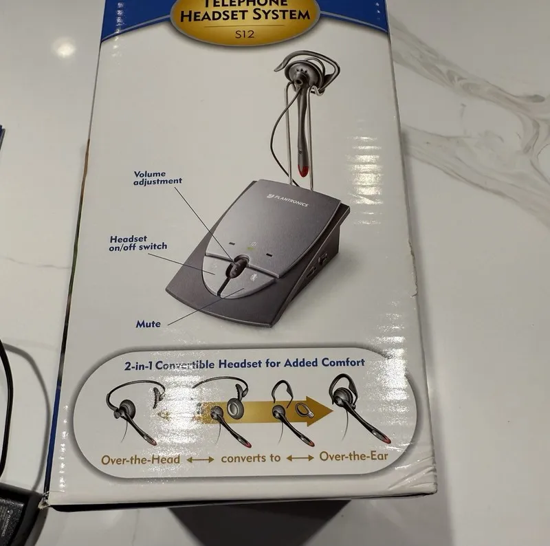 IP-телефон PLANTRONICS S12 CORDED TELEPHONE HEADSET SYSTEM 64703-03 URT2-13 — фото лота 1