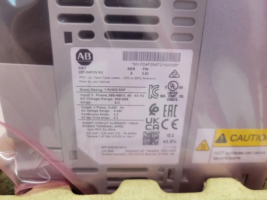 Частотный преобразователь Allen-Bradley 22F-D4P2N103 PowerFlex4M AC Drive 1.5 kW