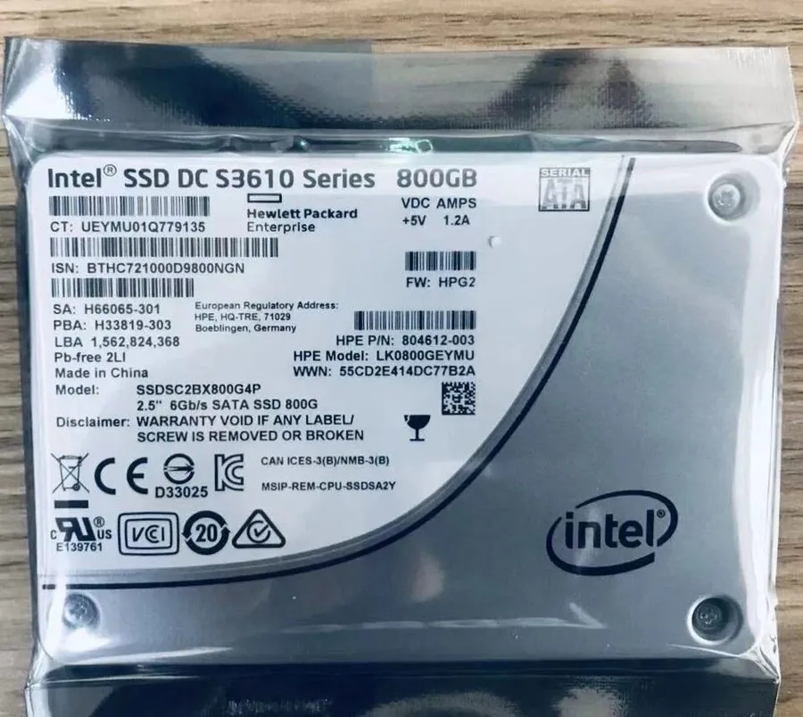 SSD-накопитель Intel DC S3610 800GB HPE SSD 2.5" SATA 6Gbs Solid State Drive SSD