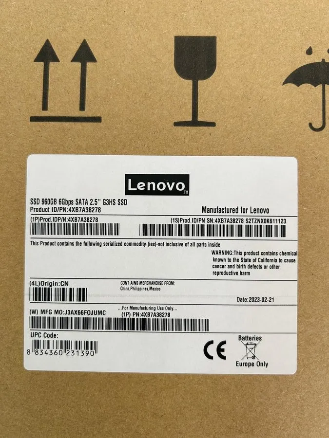 Сервер Lenovo/Samsung 960GB 3.5" SATA 6G Server SSD Replace 02YE753 4XB7A38278