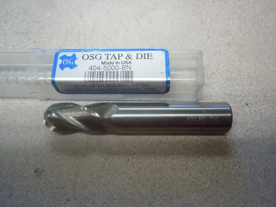 Режущий инструмент OSG 404-5000-BN Ball End Mill,Single End,1/2",Carbide 2TXU3