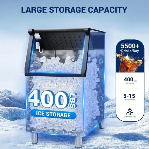 Льдогенератор Commercial Ice Machine 580Lbs/24H 400Lbs Storage Capacity — фото лота 2