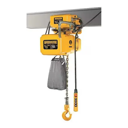 Таль HARRINGTON NERM005S-L-15 Electric Chain Hoist w/Trolley,1000 lb. 6HJL7
