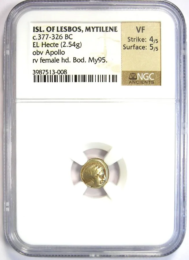 Лабораторный прибор Greek Lesbos, Mytilene (ca. 377-326 BC) Electrum Hecte Facin
