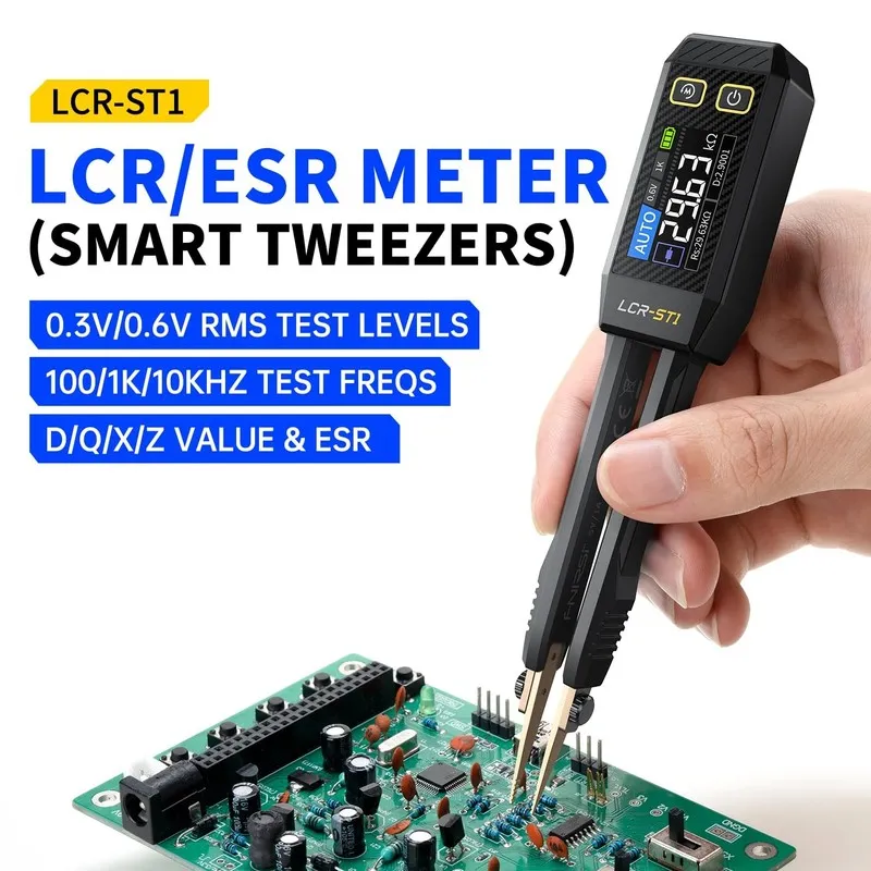 Тестер FNRSI Upgraded Version LCR-ST1 Mini Smart LCR Meter, SMD Tester, ESR Mete