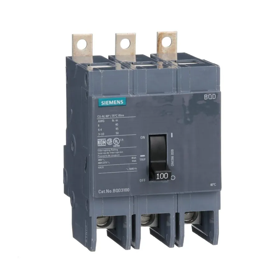 Автоматический выключатель Siemens BQD BQD3100 3 Pole 100 Amp 480V Circuit Break
