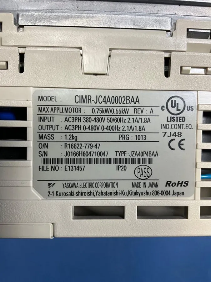 Частотный преобразователь YASKAWA CIMR-JC4A0002BAA J1000 FREQUENCY CONVERTER/DRI