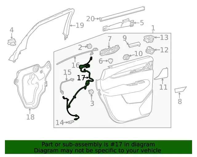 Жгут проводов GM Rear Driver Side Door Lock Wiring Harness 84697063 — фото лота 1