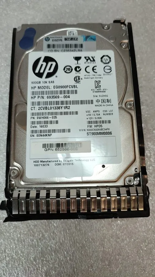 Жёсткий диск HP 653971-001 652589-B21 900GB 10K RPM 2.5" SAS 6Gbps HDD Hard Driv