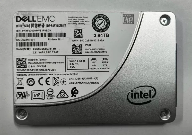 SSD-накопитель Intel DC S4510 3.84TB Dell EMC SSD 2.5" SATA III 6Gb/s SSDSC2KB03