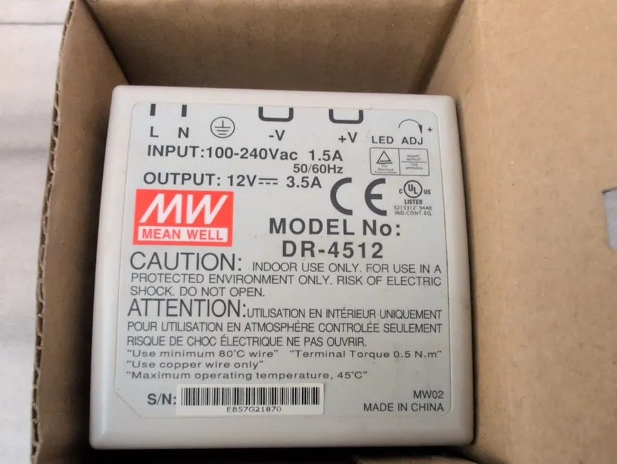 Блок питания Mean Well DR-4512 DIN Rail Power Supply 12V DC 3.5A 42W