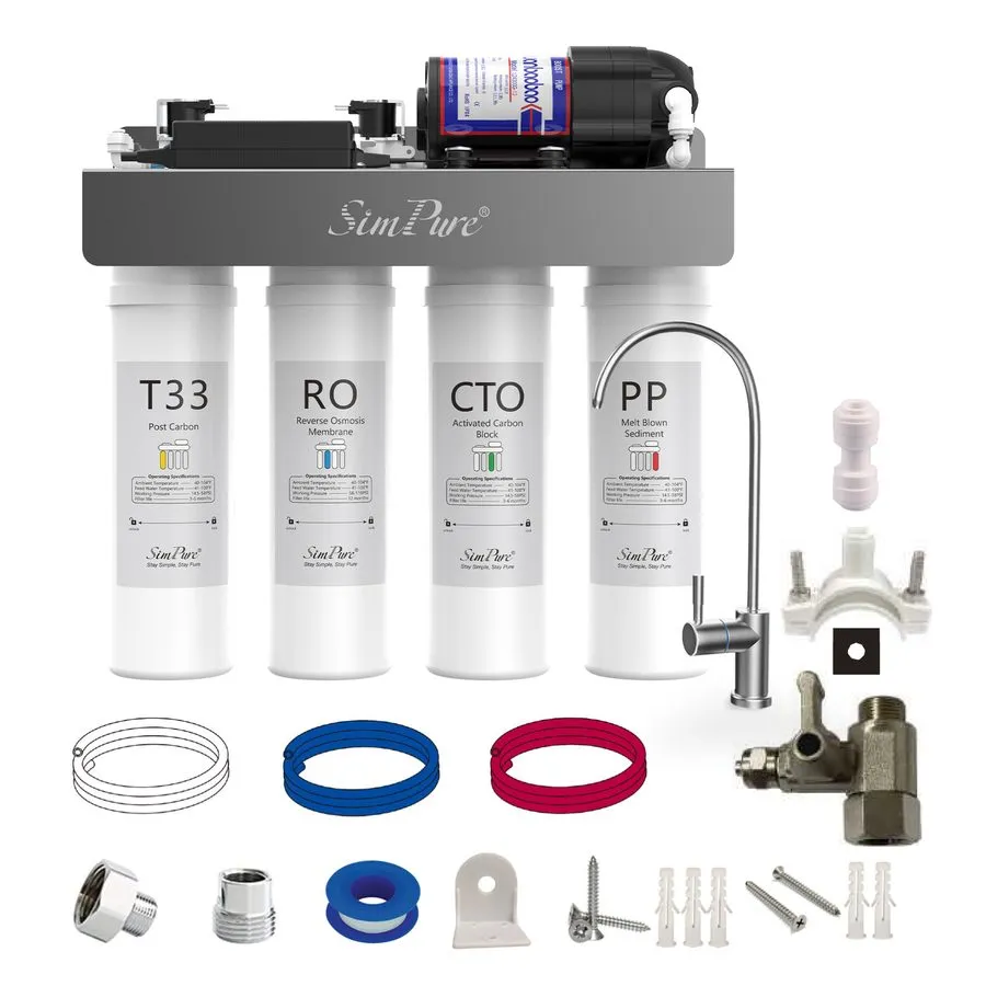 Насос SimPure WP-400GPD 8 Stage Reverse Osmosis System Tankless Extra Water Filt — фото лота 2