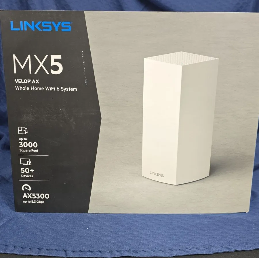 Маршрутизатор Linksys MX5 Velop AX WiFi 6 Tri-Band AX5300 Mesh Router MX5300 Whi
