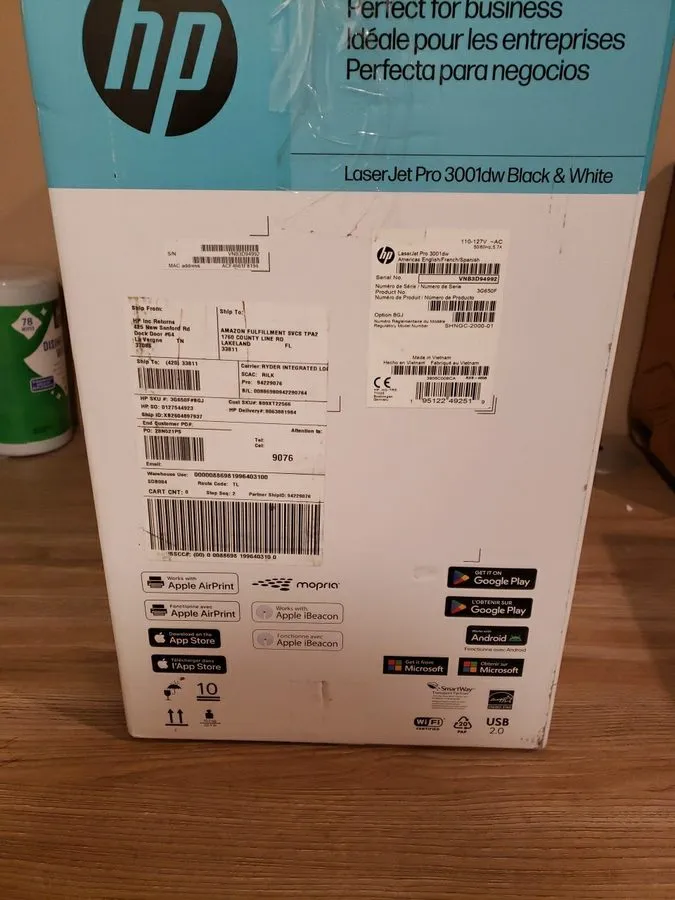 Лазерный принтер HP LaserJet Pro 3001dw Laser Printer Black And White Wifi Mobil