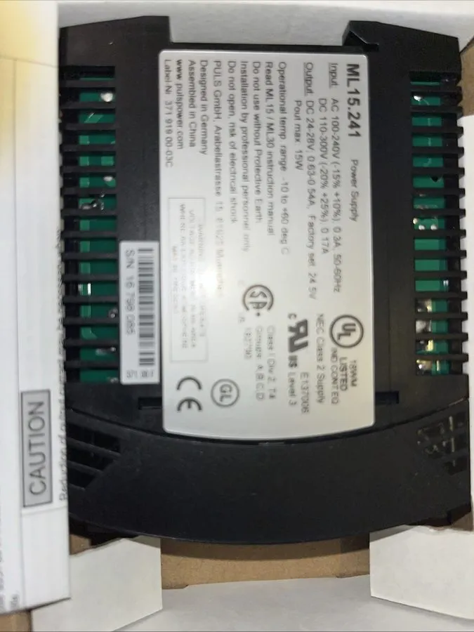 Блок питания Puls DC Power Supply, 100/240V AC, 24/28V DC, 15 W, 0.6 A, DIN Rail