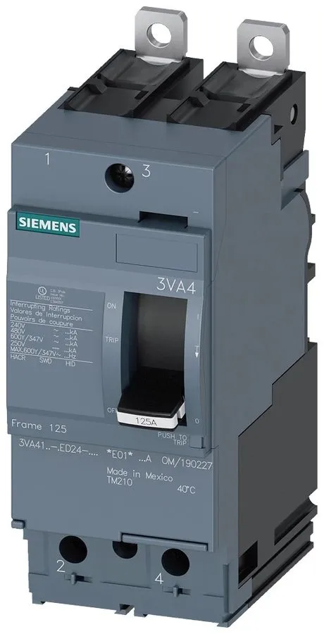 Автоматический выключатель Siemens 3VA4120-4ED24-0AA0 2 Pole 20 Amp 480V Circuit