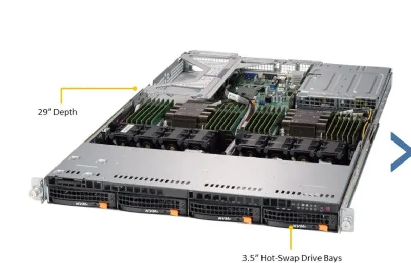 Сервер 1U Supermicro Server 4x U.2 NVME SYS-6019U-TN4R4T X11DPU 2x Xeon 6130 128