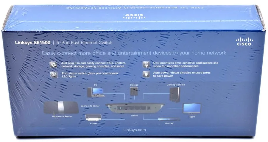 Коммутатор Linksys SE1500 5-Port Fast Ethernet Switch Desktop Network Hub