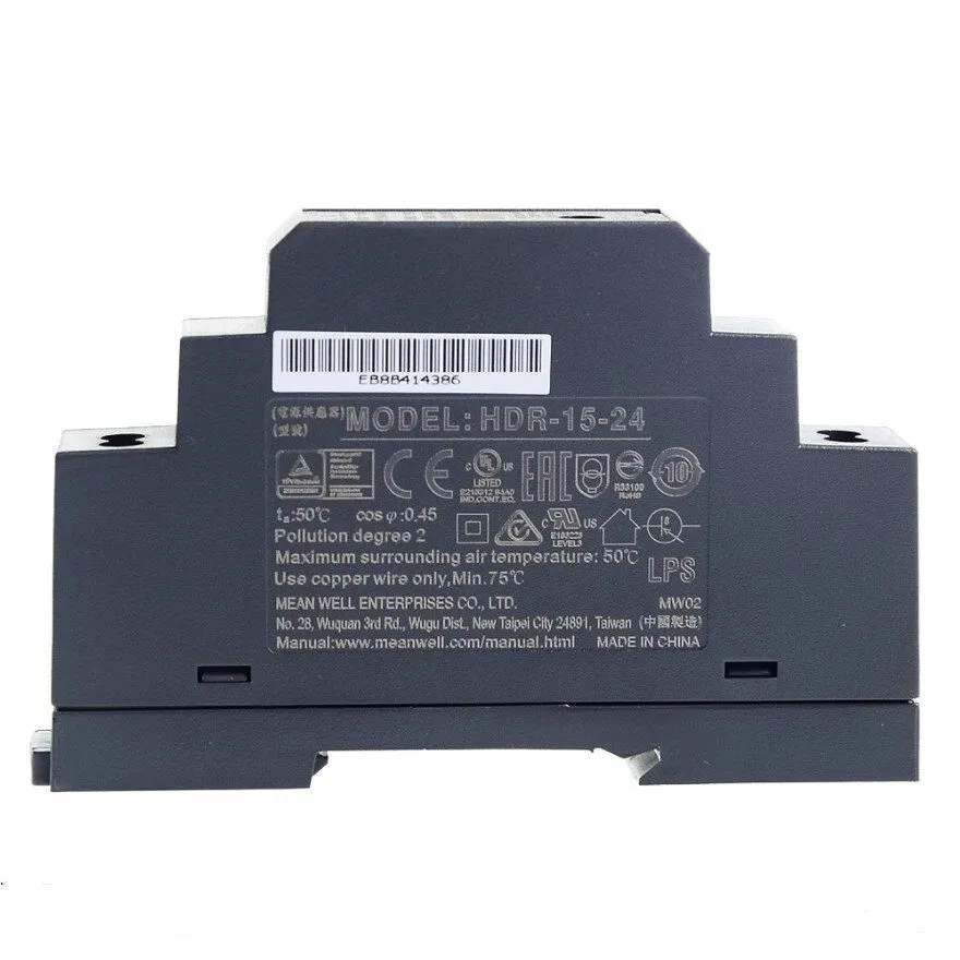 Блок питания Mean Well HDR-15-24 DIN-Rail Power Supply 15.2W 100-240VAC