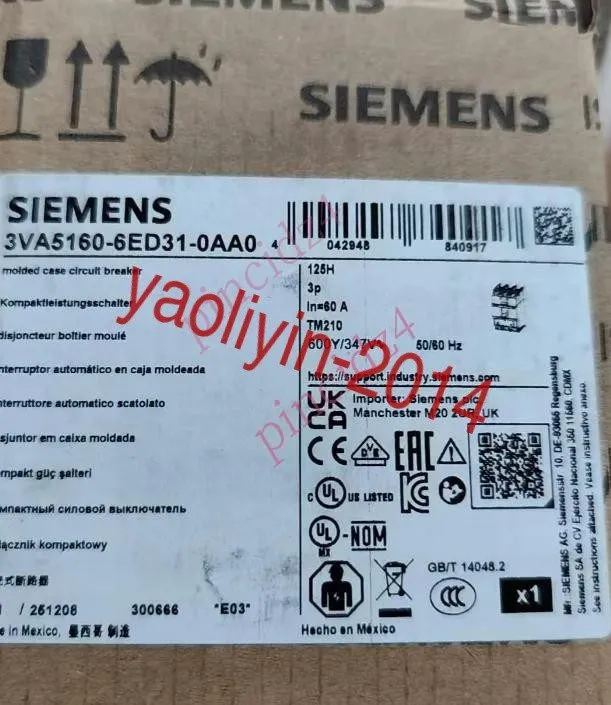 Автоматический выключатель Siemens 3VA5160-6ED31-0AA0 Circuit Breaker 60 Amp 3VA