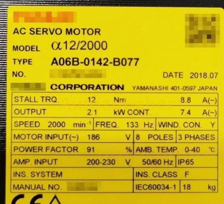 Серводвигатель A06B-0142-B077 FANUC AC Servo Motor