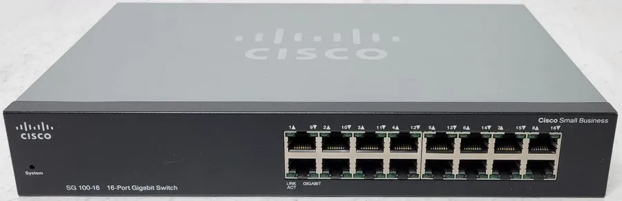 Коммутатор Cisco SG100-16 16 Port Unmanaged Gigabit Ethernet Switch Business Rac