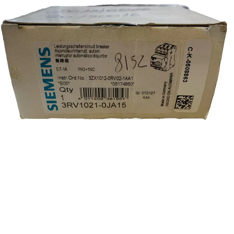 Автоматический выключатель Siemens 3RV1021-0JA15 Motor Protection Circuit Breake — фото лота 1
