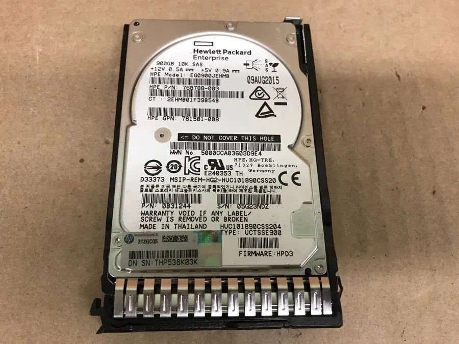 Жёсткий диск 785411-001 785069-B21 HPE 900GB 10K 12G SFF 2.5" SAS SC HDD HARD DR