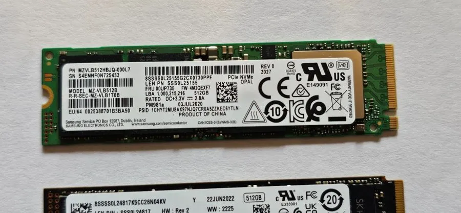 SSD-накопитель SAMSUNG PM981A NVME SED 512GB NVME SSD HARD DRIVE #198252