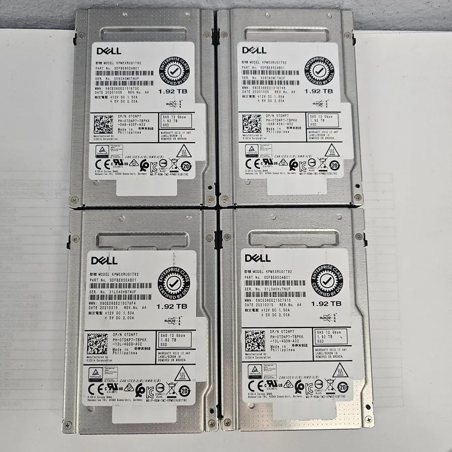 SSD-накопитель Dell 1.92TB 12G SAS RI SFF 2.5" SSD Kioxia PM5-R KPM5XRUG1T92 0TD — фото лота 1