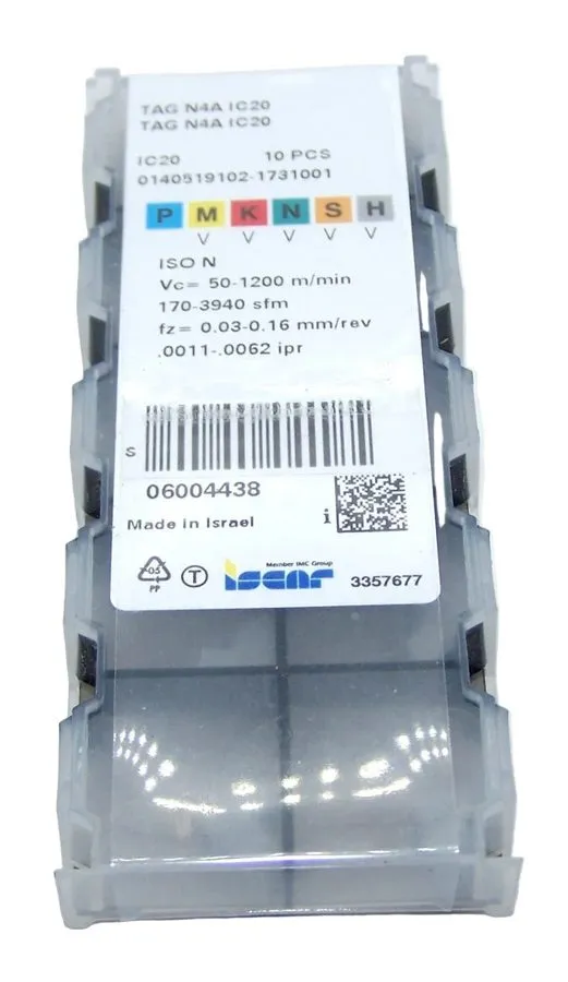 Режущий инструмент Iscar TAG N4A IC20 Tang-Grip Parting Grooving Carbide Insert  — фото лота 2