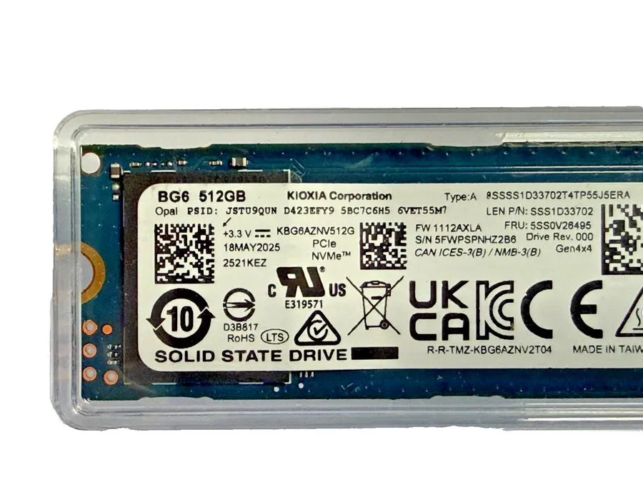SSD-накопитель Kioxia M.2 512GB NVMe SSD 2280 (KBG6AZNV512G) SEE RESULTS!